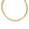 DESIGNER GOLD RIDGED SQUARE LINK 24 INCH CHAIN NECKLACE