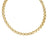 DESIGNER GOLD RIDGED SQUARE LINK 24 INCH CHAIN NECKLACE