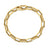 DESIGNER GOLD ALTERNATING FLUTED AND RIDGED RECTANGULAR LINK CHAIN BRACELET