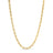 Yellow gold chain necklace on a white background