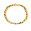 Yellow gold chain bracelet on a white background