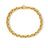 Yellow gold chain bracelet on a white background
