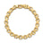 DESIGNER GOLD FLATTENED AND RIDGED LINK CHAIN BRACELET
