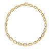 Yellow gold link necklace on a white background