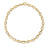 Yellow gold link necklace on a white background