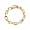 Yellow gold chain bracelet on a white background