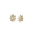 The MARGHERITA PAVE DIAMOND FLOWER EARRINGS by Roberto Coin, crafted in 18K yellow gold with diamond-encrusted petals, are shown against a plain white background.