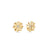 The MARGHERITA DIAMOND FLOWER EARRINGS by Roberto Coin feature layered 18K yellow gold petals and a sparkling diamond cluster center, displayed on a plain white background.