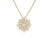 The MARGHERITA PAVE DIAMOND FLOWER NECKLACE by Roberto Coin features a large flower pendant with pave diamonds on an 18K yellow gold chain, presented elegantly against a white background.