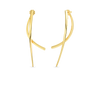 DESIGNER GOLD FRONT AND BACK LINE EARRINGS