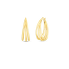DESIGNER GOLD GRADUATED THIN TRIPLE HOOP EARRINGS