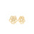 A pair of Roberto Coin DESIGNER GOLD LARGE MELTED ROSE EARRINGS in 18K yellow gold, featuring openwork rose shapes, shown on a white background.