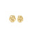 The DESIGNER GOLD MEDIUM MELTED ROSE EARRINGS by Roberto Coin are crafted in 18K yellow gold, featuring an abstract melted rose design and showcased against a white background.