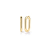 DESIGNER GOLD ROUNDED RECTANGLE HOOP EARRINGS