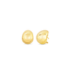 Roberto Coin DESIGNER GOLD DOMED EARRINGS: Shiny, rounded 18K yellow gold studs with a smooth, polished finish. Shown against a white background; one earring faces forward, the other displays its side and post.