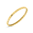The Roberto Coin POIS MOI OVAL BANGLE is an 18K gold bracelet with a smooth, shiny finish and small, evenly spaced round studs along its outer surface.
