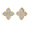 PRINCESS FLOWER LARGE DIAMOND STUD EARRINGS