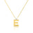 The PRINCESS BLOCK LETTER NECKLACE by Roberto Coin is crafted in 18K yellow gold and features a polished block letter E pendant on an elegant fine chain.