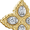 Roberto Coin Princess Flower Flower Stud Earrings in 18K Yellow Gold, Small size – Diamond (close-up)
