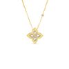 VENETIAN PRINCESS DIAMOND AND MOTHER OF PEARL LARGE POLISHED FLOWER NECKLACE