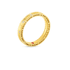 The PRINCESS DIAMOND SATIN BAND RING by Roberto Coin features an 18K gold twisted rope design with small white stones and a hidden red gem on the inner band, shown against a plain white background.