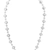 The Roberto Coin PALAZZO DUCALE DIAMOND ACCENT SATIN COLLAR is a delicate silver necklace with graduated square and diamond-shaped links accented by sparkling stones, offering an elegant geometric look ideal for layering or wearing with diamonds.
