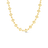 The Roberto Coin PALAZZO DUCALE DIAMOND ACCENT SATIN COLLAR is a gold necklace with geometric square links, each set with white diamonds, creating a symmetrical satin collar design.