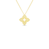PETITE VENETIAN PRINCESS DIAMOND AND SATIN FINISH MEDIUM FLOWER NECKLACE