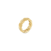 The OPERA DIAMOND ACCENT RING by Roberto Coin is crafted in 18K gold with a braided, textured design featuring intricate patterns along the band, shown on a plain white background.