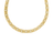 The ROYAL PRINCESS FLOWER DIAMOND NECKLACE by Roberto Coin features 18K yellow gold floral motifs, each adorned with a central white diamond, set against a plain white background.