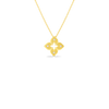 PETITE VENETIAN PRINCESS DIAMOND AND SATIN FINISH SMALL FLOWER NECKLACE