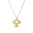 Roberto Coin Venetian Princess Classic Flower Necklace in 18K Yellow Gold, Small size – Diamond, Satin Finish (front view)