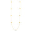 PETITE VENETIAN PRINCESS DIAMOND AND SATIN FINISH FLOWER STATION LONG NECKLACE