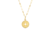 VENETIAN PRINCESS DIAMOND AND SATIN FLOWER CUT OUT MEDALLION NECKLACE