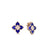 VENETIAN PRINCESS DIAMOND AND LAPIS SMALL FLOWER STUD EARRINGS