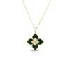VENETIAN PRINCESS DIAMOND AND MALACHITE SMALL FLOWER NECKLACE