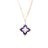 The VENETIAN PRINCESS DIAMOND AND LAPIS FLOWER LONG NECKLACE by Roberto Coin features elongated oval links in 18K rose gold and a flower pendant accented with lapis and diamonds—an elegant example of Italian craftsmanship.