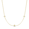 Roberto Coin Love in Verona Flower Station Necklace in 18K Yellow Gold, Three Stations (front view)