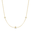 Roberto Coin Love in Verona Flower Station Necklace in 18K Yellow Gold, Three Stations – Diamond (front view)