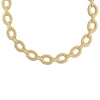 DUCHESSA SATIN FINISH AND DIAMOND ACCENT OVAL LINK COLLAR