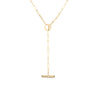 DESIGNER GOLD DIAMOND AND PINK TOURMALINE TOGGLE CLOSURE PAPERCLIP NECKLACE