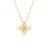 The VENETIAN PRINCESS OPEN FRAME DIAMOND FLOWER NECKLACE by Roberto Coin features a four-petal diamond flower in 18K yellow gold with Italian craftsmanship, suspended from a delicate beaded chain.