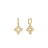 The Roberto Coin Venetian Princess Pave Diamond Medium Flower Drop Earrings feature four-petal floral designs encrusted with diamonds, shown against a plain white background.