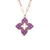 The VENETIAN PRINCESS DIAMOND AND TITANIUM FLOWER LONG NECKLACE by Roberto Coin features a flower pendant with diamonds, set on an elegant chain for a refined look.