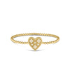 The VENETIAN PRINCESS MEDIUM HEART MEDALLION BRACELET by Roberto Coin features 18K yellow gold beads and a heart-shaped centerpiece adorned with small white gemstones in a floral design.