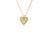 The VENETIAN PRINCESS SMALL HEART MEDALLION NECKLACE by Roberto Coin features a textured 18K yellow gold heart pendant with five central diamonds, highlighting exquisite Italian craftsmanship on a delicate gold chain.
