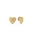 The VENETIAN PRINCESS MEDIUM HEART MEDALLION STUD EARRINGS by Roberto Coin feature 18K yellow gold with diamond accents, a textured edge, and scattered diamond-like stones, elegantly displayed against a plain white background.