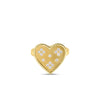 The VENETIAN PRINCESS MEDIUM HEART MEDALLION RING by Roberto Coin features a large, textured heart-shaped face with a rope border and diamond floral accents, all crafted in timeless 18K yellow gold.