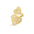The VENETIAN PRINCESS DOUBLE HEART MEDALLION RING by Roberto Coin features two overlapping textured 18K yellow gold hearts with diamond clusters and a twisted rope border, displayed on a white background.