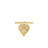 The VENETIAN PRINCESS SMALL HEART MEDALLION RING by Roberto Coin features a textured gold heart medallion framed by a twisted rope, with five diamonds on the surface—expertly crafted in 18K yellow gold.